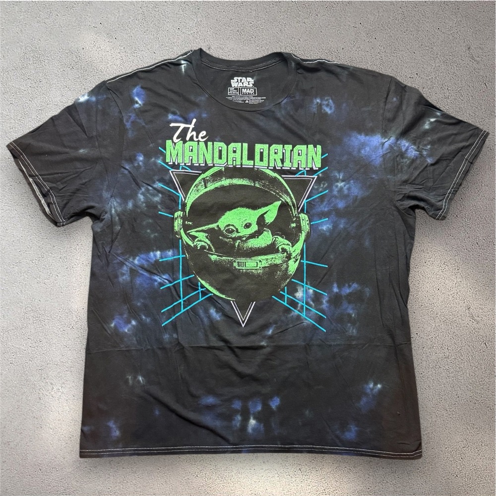 Star Wars The Mandalorian Grogu Baby Yoda Tie Dye T-Shirt Mens 2XL Mad Engine
